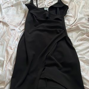 This is a medium black dress